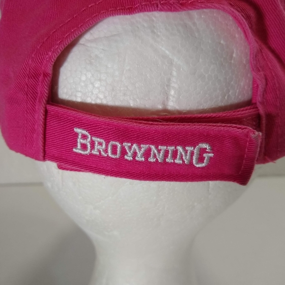 Browning Buckmark Logo Women's Pink Baseball Cap Hat Lightweight Activewear - Picture 6 of 7